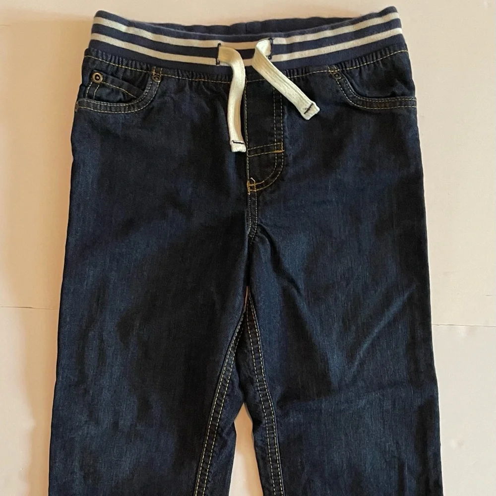 Carters Pull On Jeans With Drawstring Boys Size 7 EUC Like New